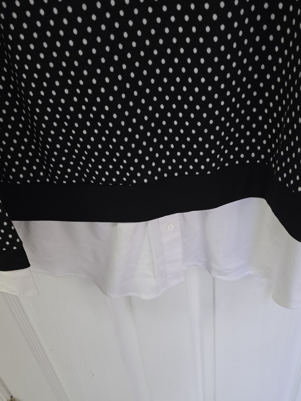 NWT Zac & Rachel Long Sleeve Polk Dot Sweater Faux Layer Shirt Size XL - Picture 6 of 16